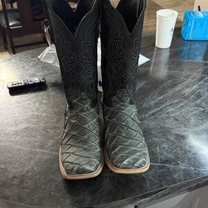 Black and Gray Men's Pirarucu Western Boots